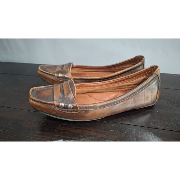 EUC Born Distressed Brown Leather Penny Loafers/Sz. 7.5M - Picture 3 of 10
